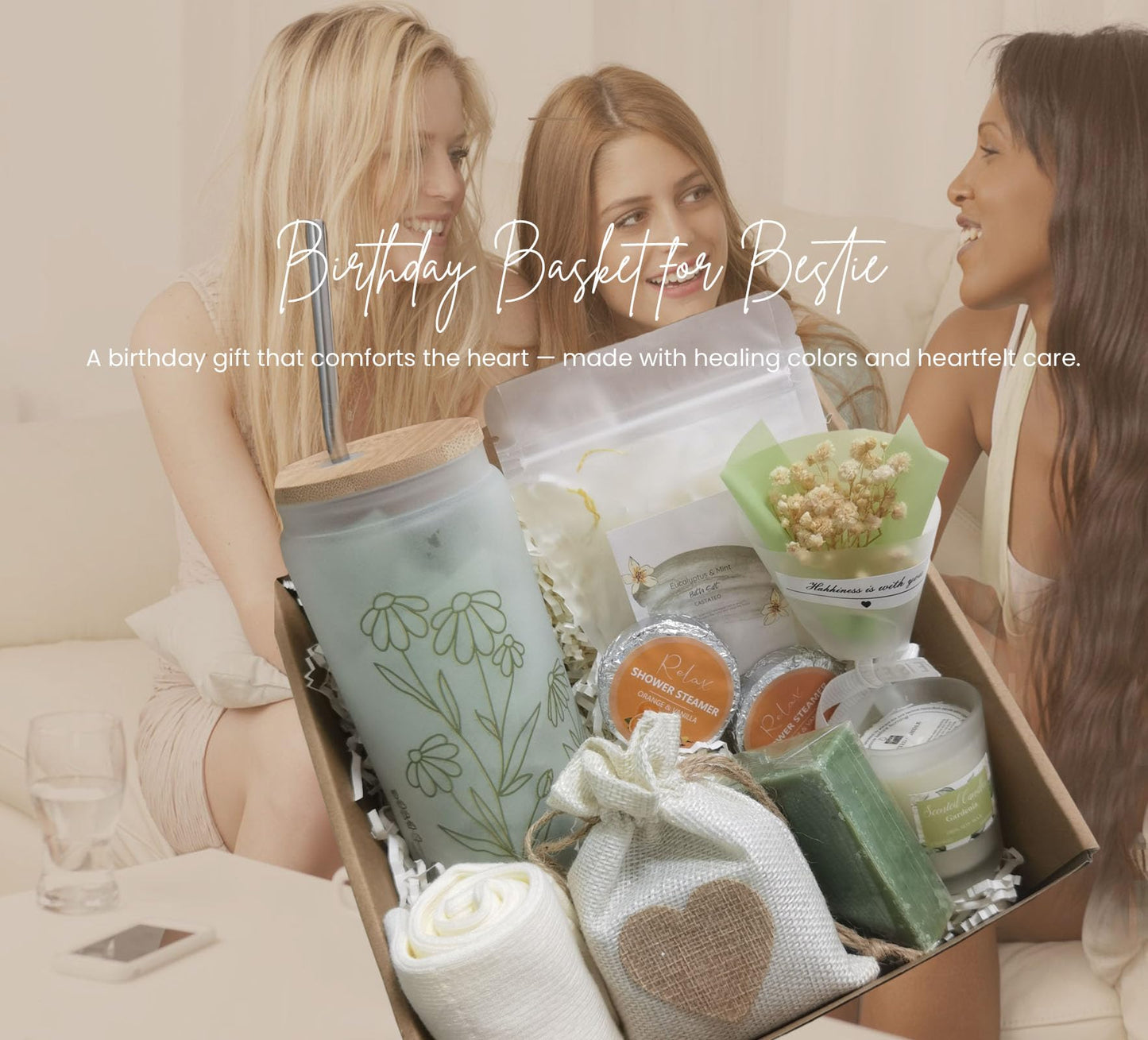 Get Well Soon Gift Basket- Relaxation, Birthday,Mothers gift/Self Care Package, After Surgery, Sympathy Gift for Loss of Loved One, Thinking of You Set, Grief/Comfort/Miscarriage for Women(Sage Green)