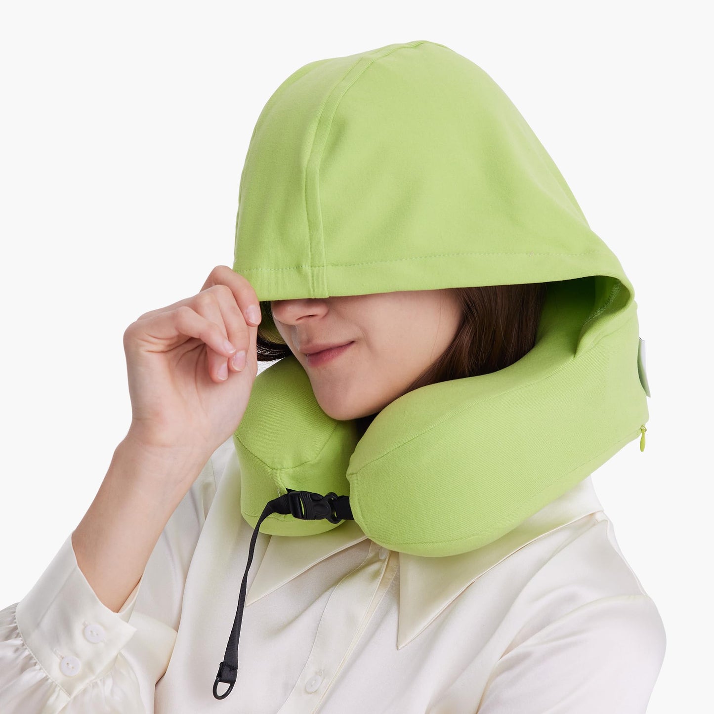 ALLINCOZY Privacy-Friendly Hooded Travel Pillow for Kids & Adults, Sensory-Friendly, Memory Foam Neck Support for Airplane, Car & Train, Breathable Fabric, Portable, Ultimate Comfort