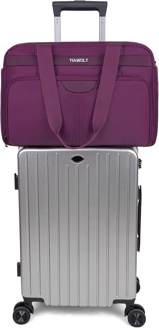 Carry-On Luggage Travel Duffle Weekender Travel Bag Men Gym Bag for Women,Overnight Bag Luggage Bag with Trolley Sleeve,Hospital Bag for Labor and Delivery,Purple