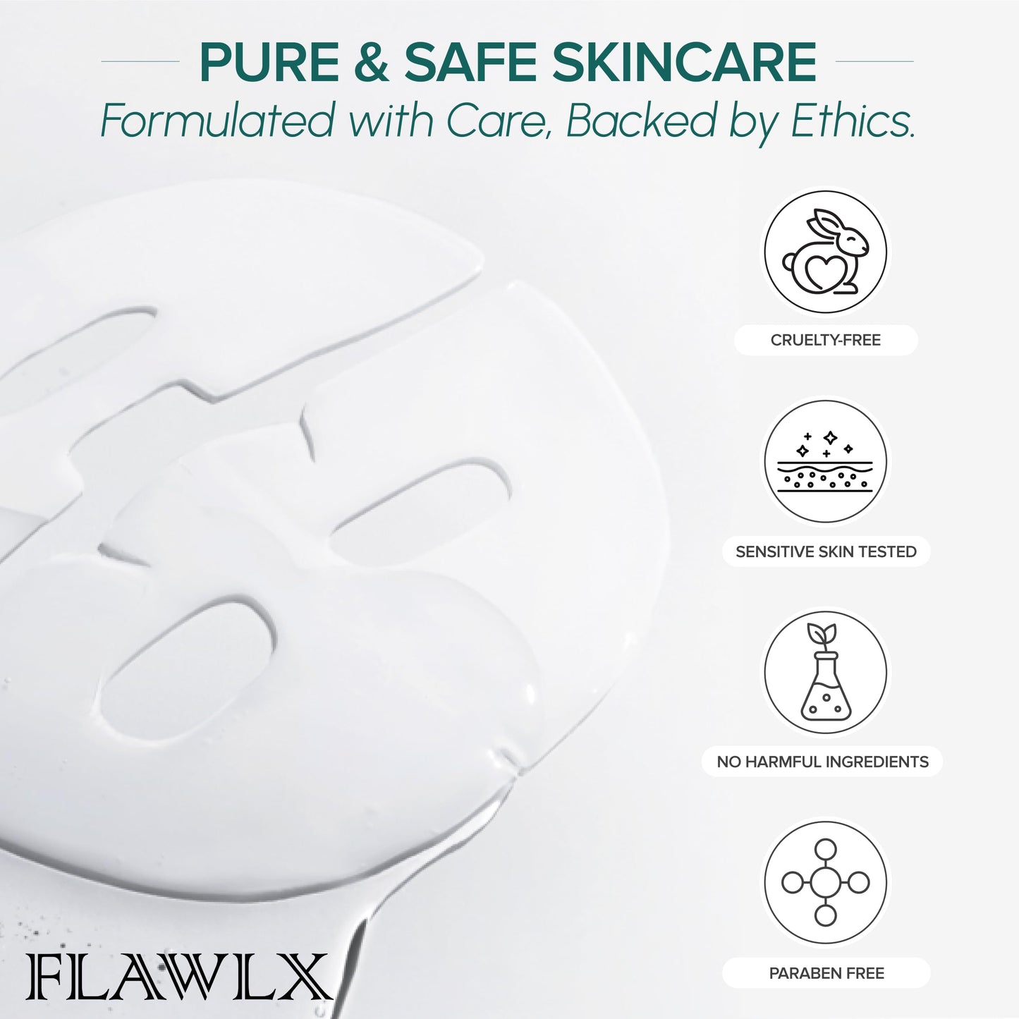 Flawlx - Bio-Collagen Real Deep Face Mask, Hydrating Overnight Hydrogel Mask, Pore Minimizing, Elasticity Boosting, With Natural Ingredients Facial Mask 45g (5-Pack) | TikTok Trend Items