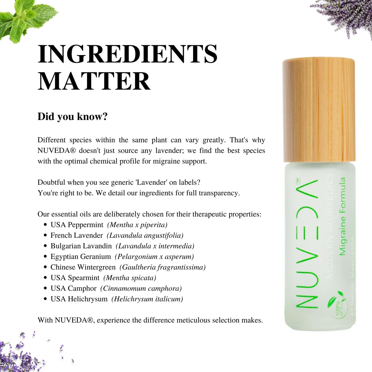 NUVEDA® Advanced Migraine Formula - All Natural Headache Stick | Modern Ayurvedic, Roll On Stick | Therapeutic Grade Essential Oil Aromatherapy | Made in USA