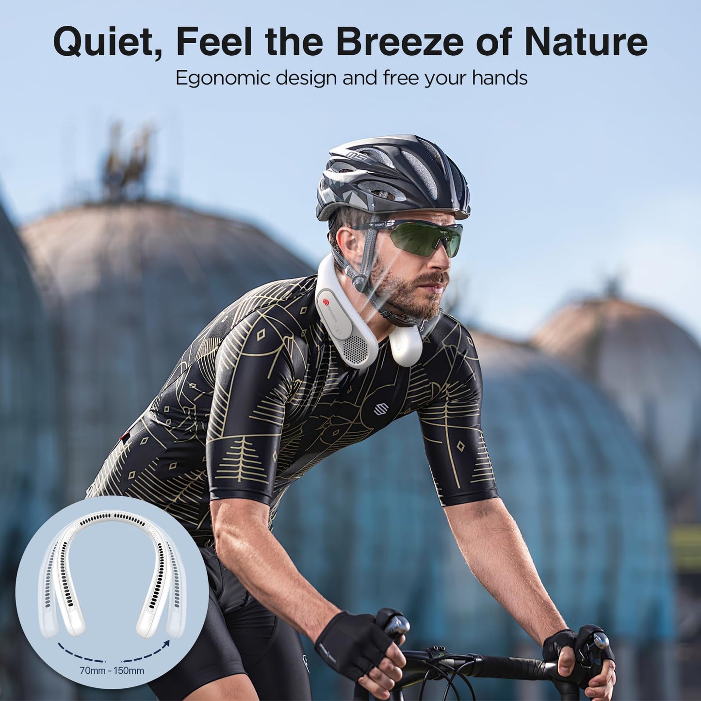 Hotsales Neck Fan, Hands Free Bladeless Neck Fans Portable Rechargeable, 6000 mAh Battery Operated Wearable Personal Fan, Cooling Neck Fan, 3 Speeds, USB Fan Gifts for Men, Women, Travel, Outdoor