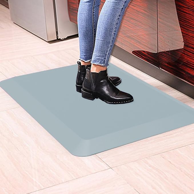 1" Extra Thick Anti Fatigue Floor Mat 40" L x 20" W,Kitchen Mat, Standing Desk Mat,140D Advanced PU Foam Ergonomic Comfort at Home, Office, Garage, Sink (Denim)