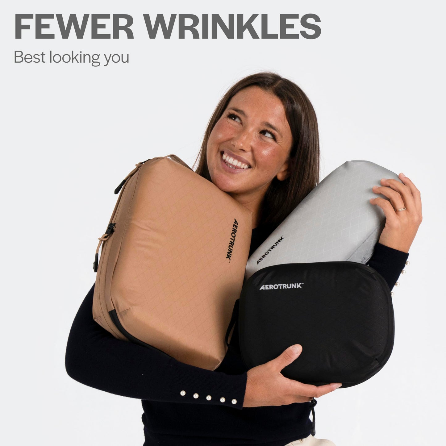 Aerotrunk Ultralight Compression Packing Cubes - Lightweight Travel Organizers for Suitcases and Luggage (6-Pack, Mocha)