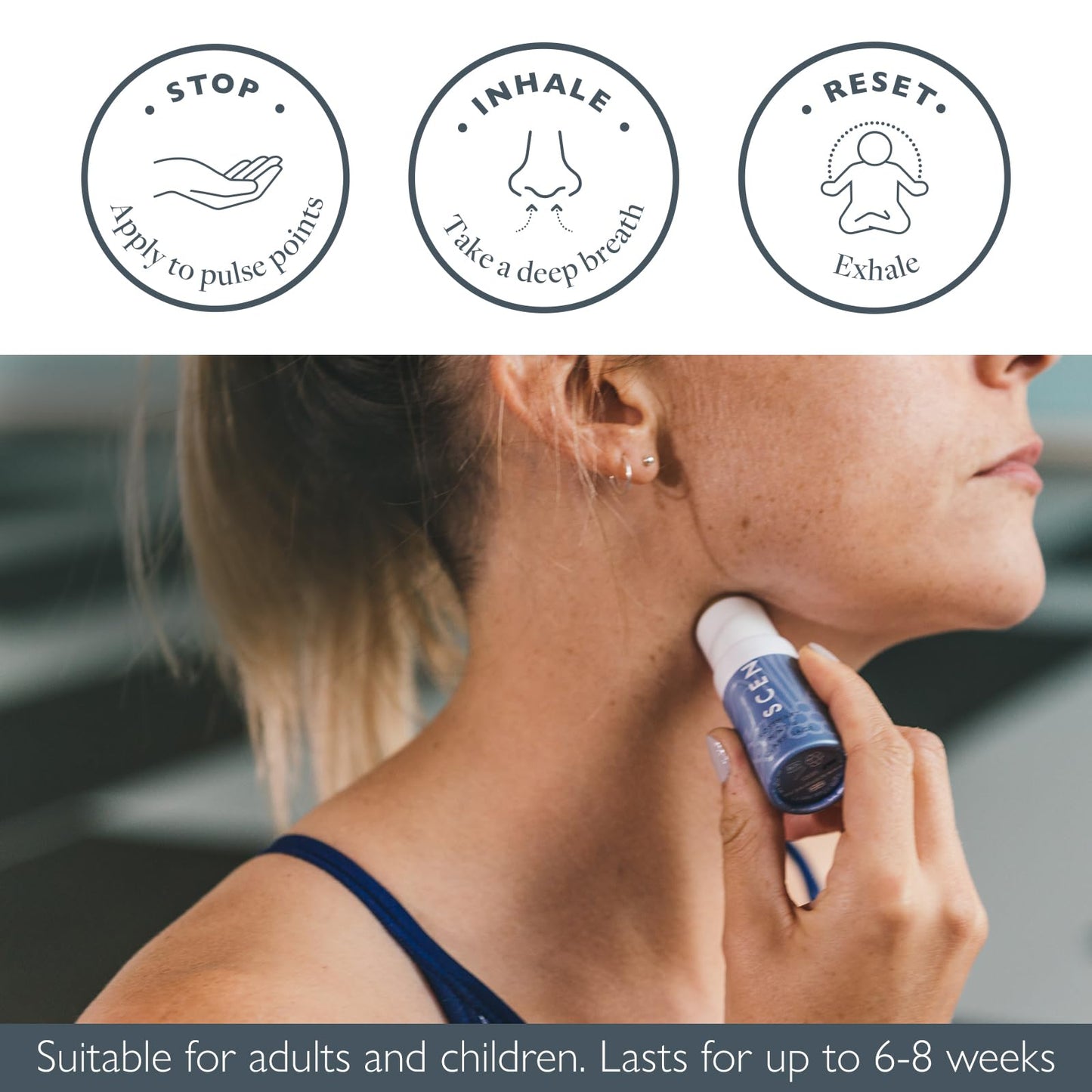 Scentered Aromatherapy Balm Stick for Focus & Concentration - Roll On Essential Oils Blend - 100% Natural: Rosemary, Mint, Clary Sage in Shea Butter - Aromatherapy Gifts for Women