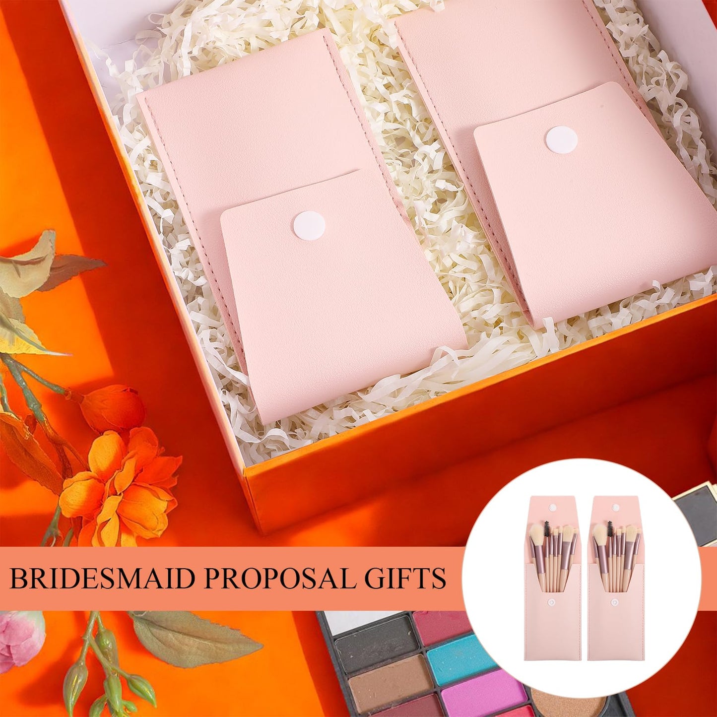 24Sets Travel Makeup Brush Set, Mini Makeup Brushes, Face Bulk Make up Brushes Angled Blush Brush for Women Girls Wedding Gift(Powder Pink)