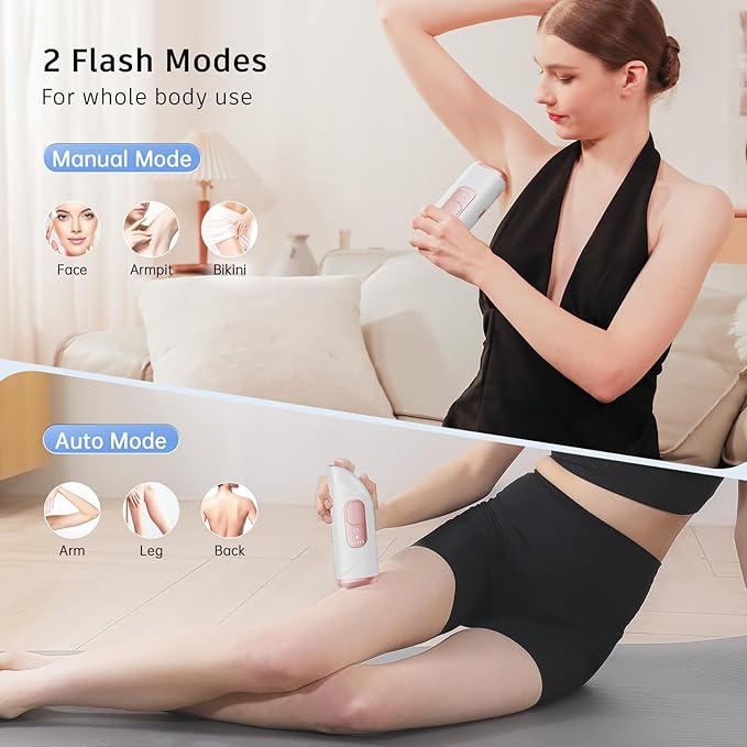 Laser Hair Removal,Laser Hair Removal for Women, 999999 Flashes,Hair Removal Device,ipl laser hair removal for Facial Legs Arms Whole Body Use (White-Rose Gold)