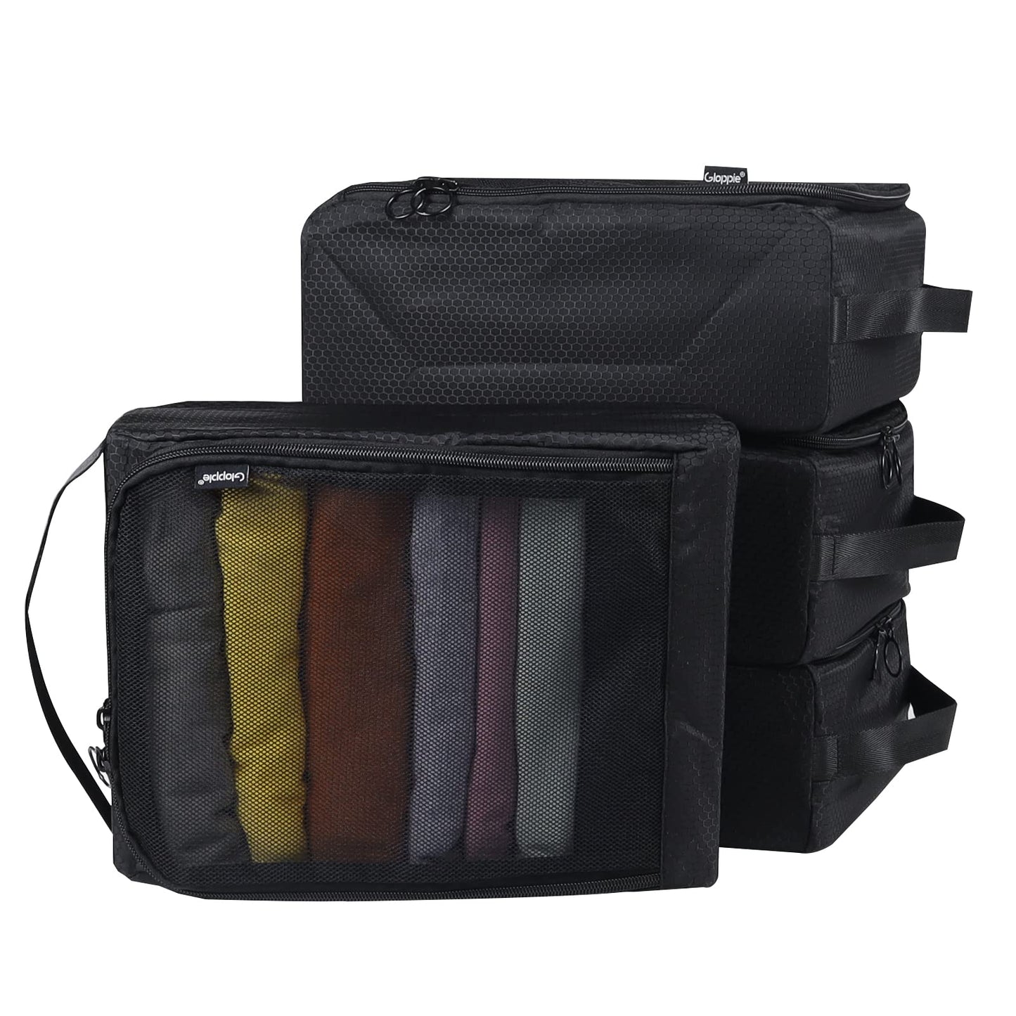 Gloppie 4-Pack Packing Cubes for Luggage - Organizer Suitcase Bags Set - Carry On Travel Accessories