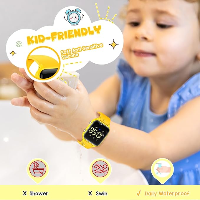 Kids Digital Watches for Boys Girls, Sports Watch with Fitness Tracker, Pedometer, Alarm Clocks, Stopwatch, No App Needed Waterproof Kids Watch, Gift for Teens Student Girls Boys Ages 5-14
