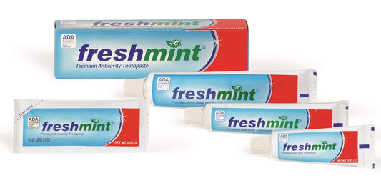 Freshmint® 250 Packets of 0.28 oz. Single use Premium Anticavity Fluoride Toothpaste Packet (ADA Accepted)