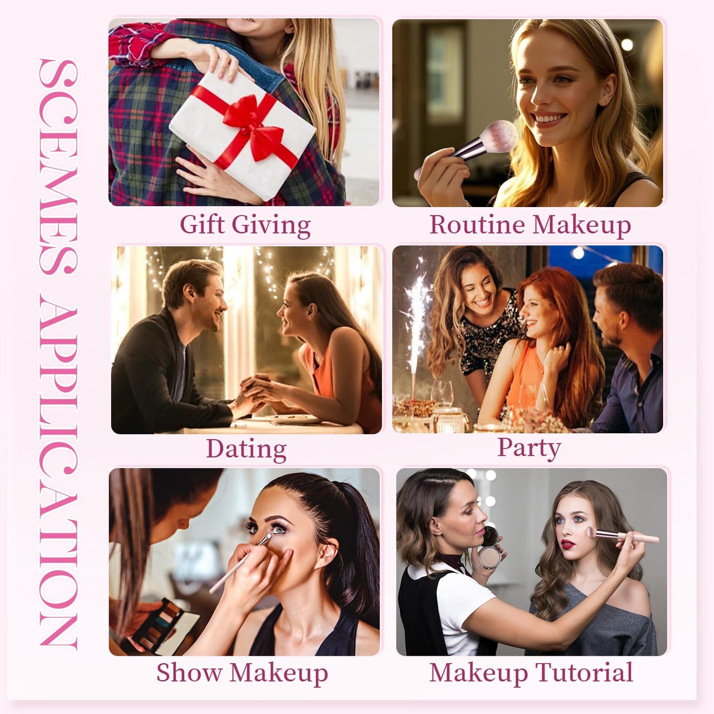 EVRCHGIEA 15pcs Travel Makeup Brushes Foundation Powder Concealers Eye Shadows Travel Mini Makeup Brush Set with 12pcs Puff, Sponge and Bag (pink)