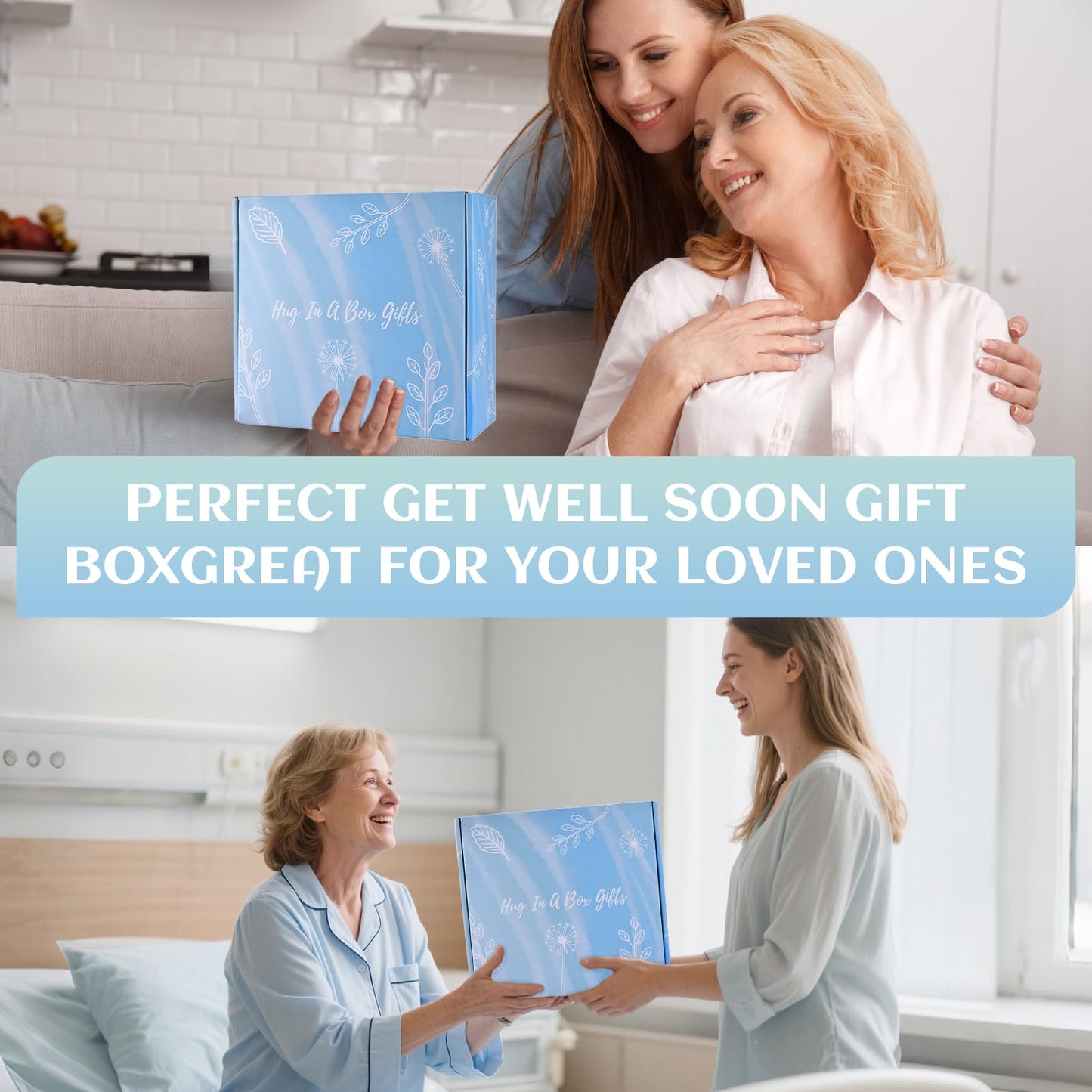 13PCS Get Well Care Package Gifts for Women, Self Care Gifts Basket, After Surgery Recovery Gift Set for Friends Sister Mom, Thank of You Present for Her Care Package for Women