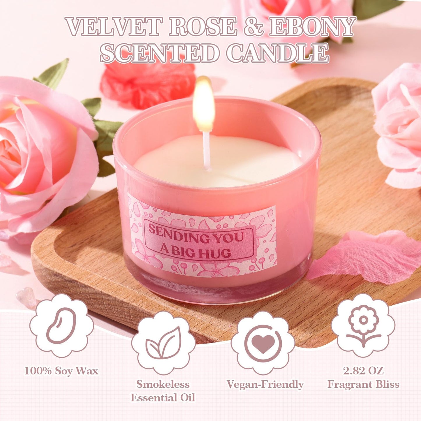 Self Care Gifts for Women Birthday Gift - Get Well Gifts Basket Thank You Gifts, Rose Relaxing Spa Gift Basket Self Care Package for Women Her Mom Friend Wife Sister Best Friend Coworker Nurse Teacher