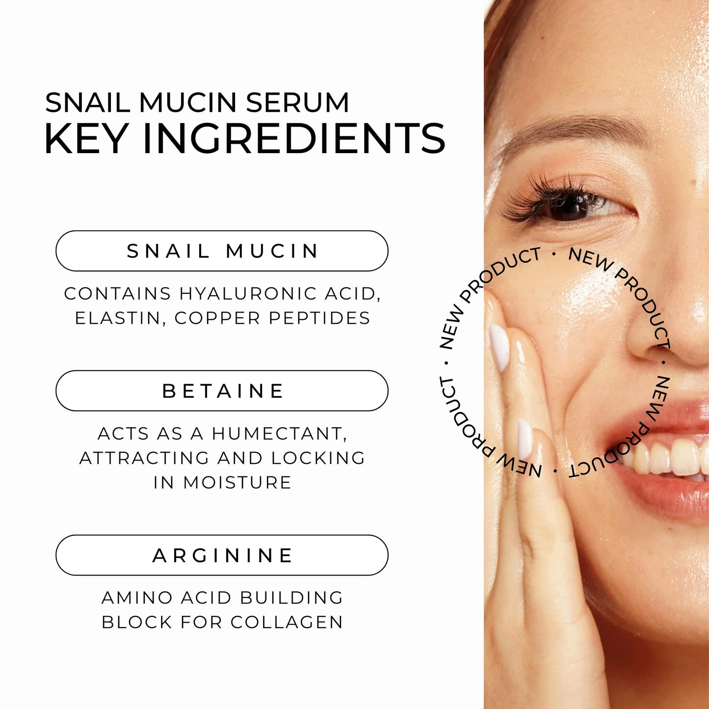 Snail Mucin Serum - Hydrating Face Serum for Skin Barrier Repair & Anti-Aging - Hyaluronic Acid Active Moisture Retention - Hannah Cho Beauty