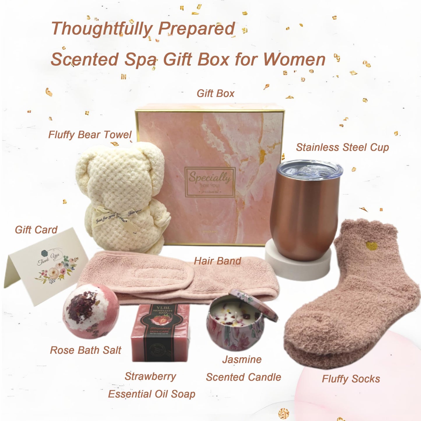BEECO GIF2U Spa Gift Baskets for Women,Luxury Self Care Gifts for Mom,Get Well Soon Gifts for Friend,Thank You Relaxing Box Gifts for Women 20th,30th,40th,50th,60th 70th 75th Birthday,Anniversary