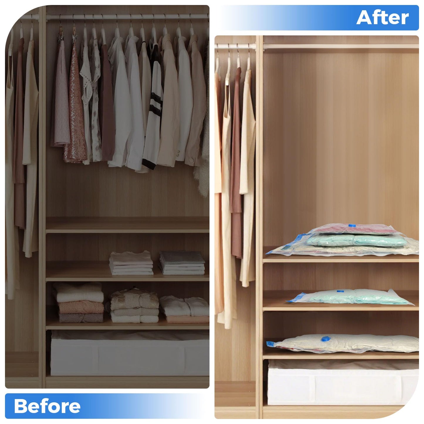 Eunhdet 15 Pack Travel Vacuum Storage Bags with USB Electric Pump, Combo Space Saver Vacuum Seal Bags for Clothing Travel Vaccine Sealed Storage Bag for Comforters Blankets Clothes Suitcase, Clear