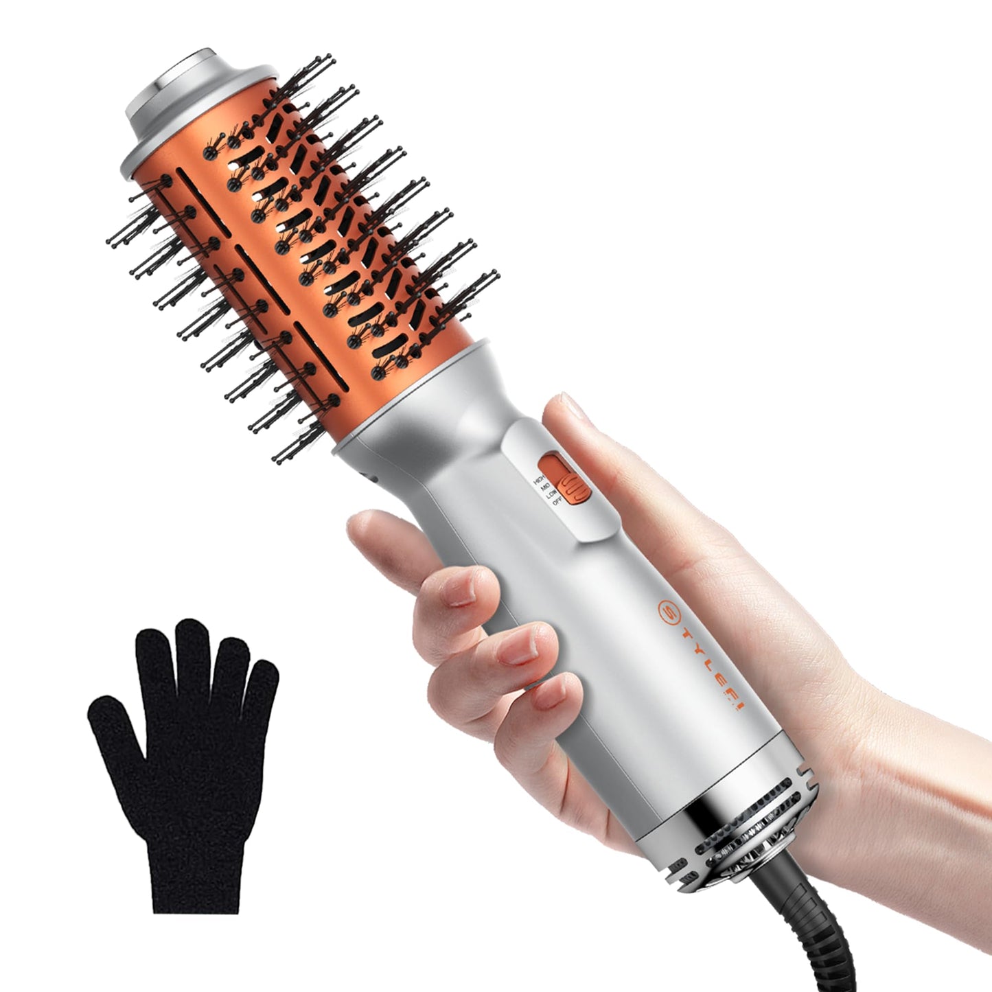 StyleFi Mini Hair Dryer Brush, 4 in 1 Travel Blow Dryer Brush, Double Voltage Hot-Air Hair Brushes with 3 Adjustable Temperatures,Fast Curly Hair Brush for Curling/Volumizing/Straightening/Styling