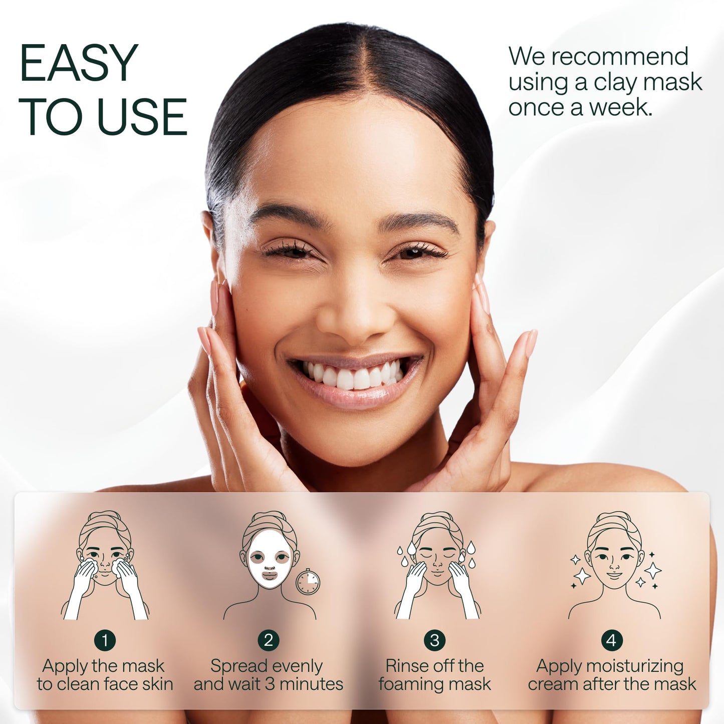 Korean Carbonated Bubble Clay Mask for Blackheads and Pores – Black Head Remover for Face – Korean Face Wash – Deep Cleansing, Exfoliating, Sebum and Oil Control – Pack of 4 Bubble Skin Care Masks