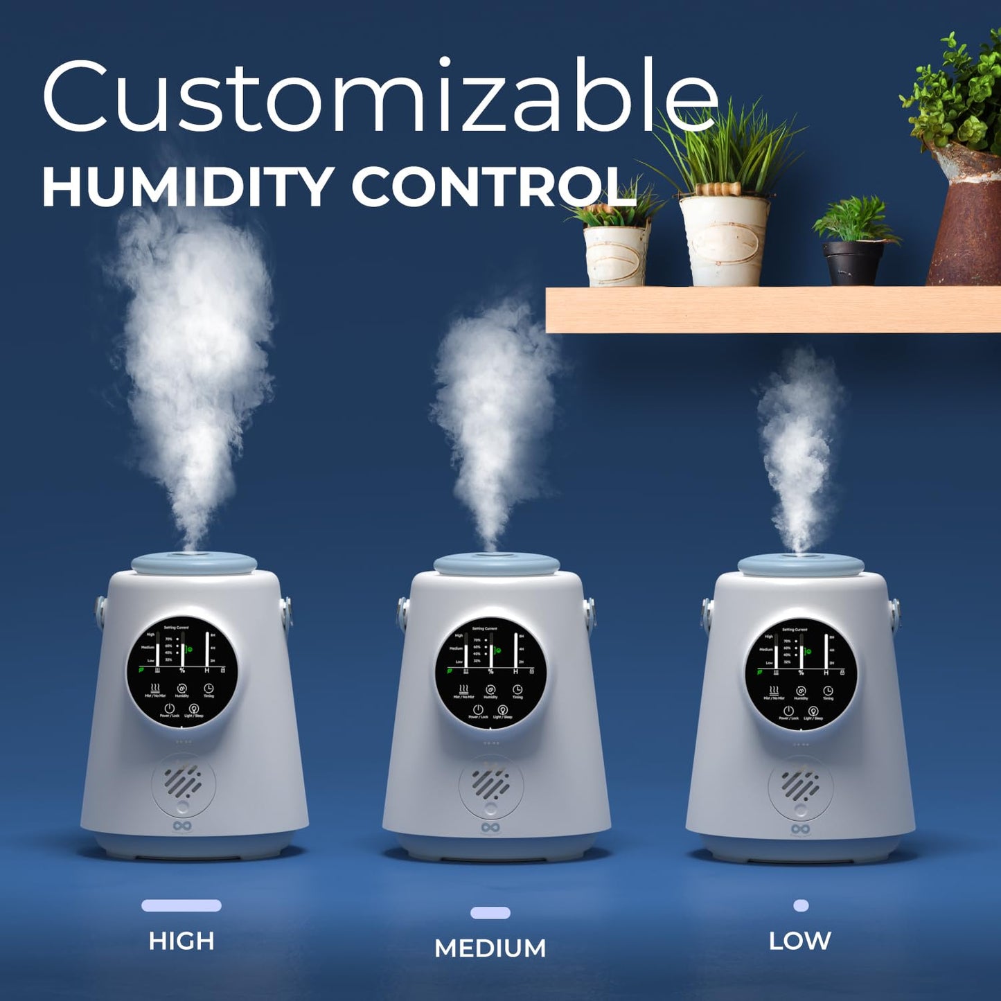 Everlasting Comfort 2.5L Top Fill Humidifier – Upgraded Easy to Clean 20HR Runtime Cool Mist Air Moisturizer for Bedroom, Home, Nursery & Large Room, Whisper-Quiet Soothing Hydration for Baby & Kids
