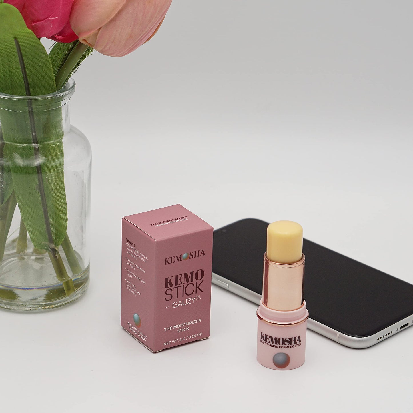 KEMOSHA Kemostick Gauzy Face Moisturizer Stick – Multipurpose Beauty Stick for Face, Lips, Neck – Deeply Hydrating Balm Stick – Vegan Moisturizer Stick for All Skin Types