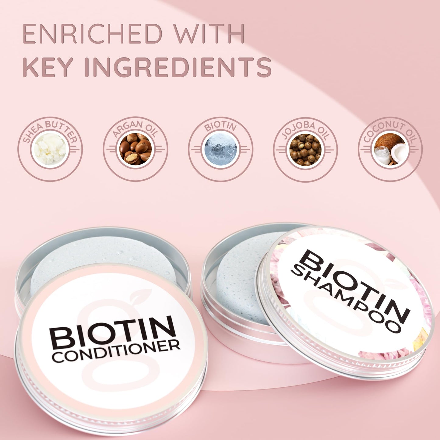 GoodMood Biotin Shampoo and Conditioner Bars for Hair Growth - Solid Set to Combat Thinning Hair Loss