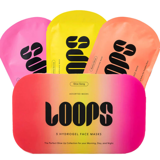 LOOPS Glow Gang Mask Set – Weekly Reset for Rejuvenation, Double Take for Glowing Skin, Sunrise Service for Brightening – Hydrating and Pore Refining – Safe for Sensitive Skin