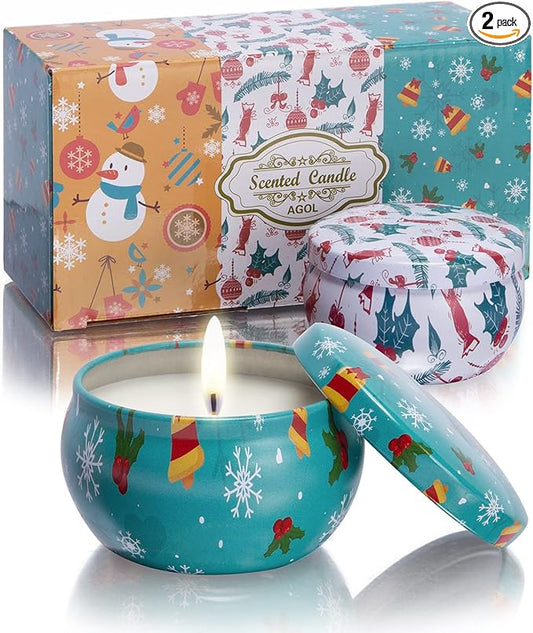 2 Pack Aromatherapy Candles, 2.5 Oz Scented Candles, Rose and Cherry Blossom, Soy Scented Candle with Floral Scents, Portable Small Jar Candle Set for Travel, Spa, Bath, Yoga, Home Decor Candle