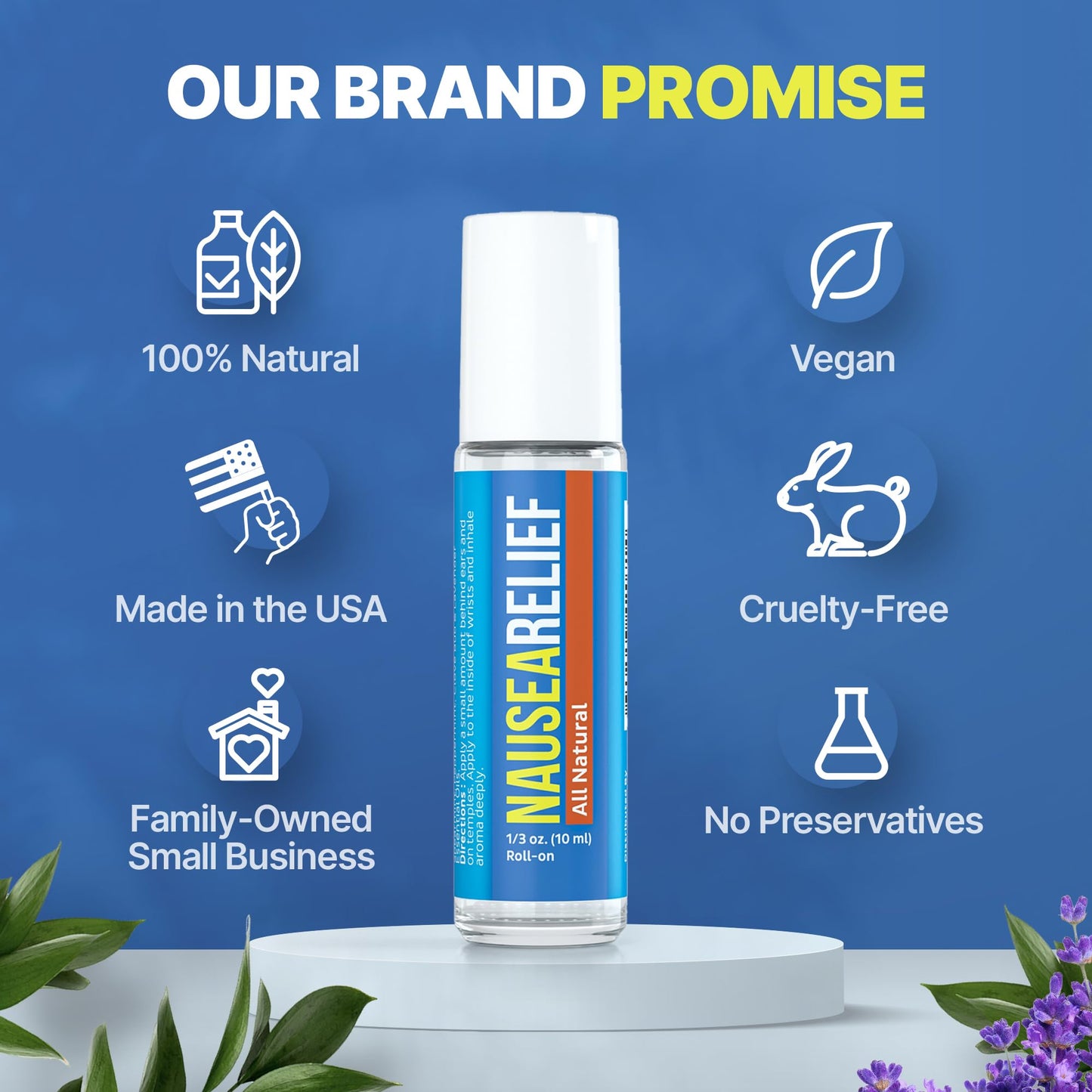 Migrastil Nausea Ease Roll-On (10ml) - Quick Aid for Queasiness from Motion Sickness, Migraines, Chemo, etc. - Cruelty-Free & Vegan. Made in The USA.