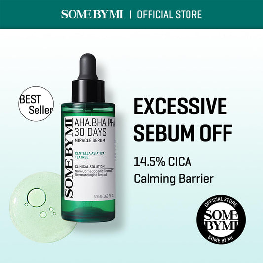 SOME BY MI AHA BHA PHA 30 Days Miracle Serum - 1.69oz, 50ml - Daily Centella Ampoule Serum with Niacinamide for Soothing, Calming and Clear Skin - Pore, Sebum and Blackhead Care - Korean Skin Care