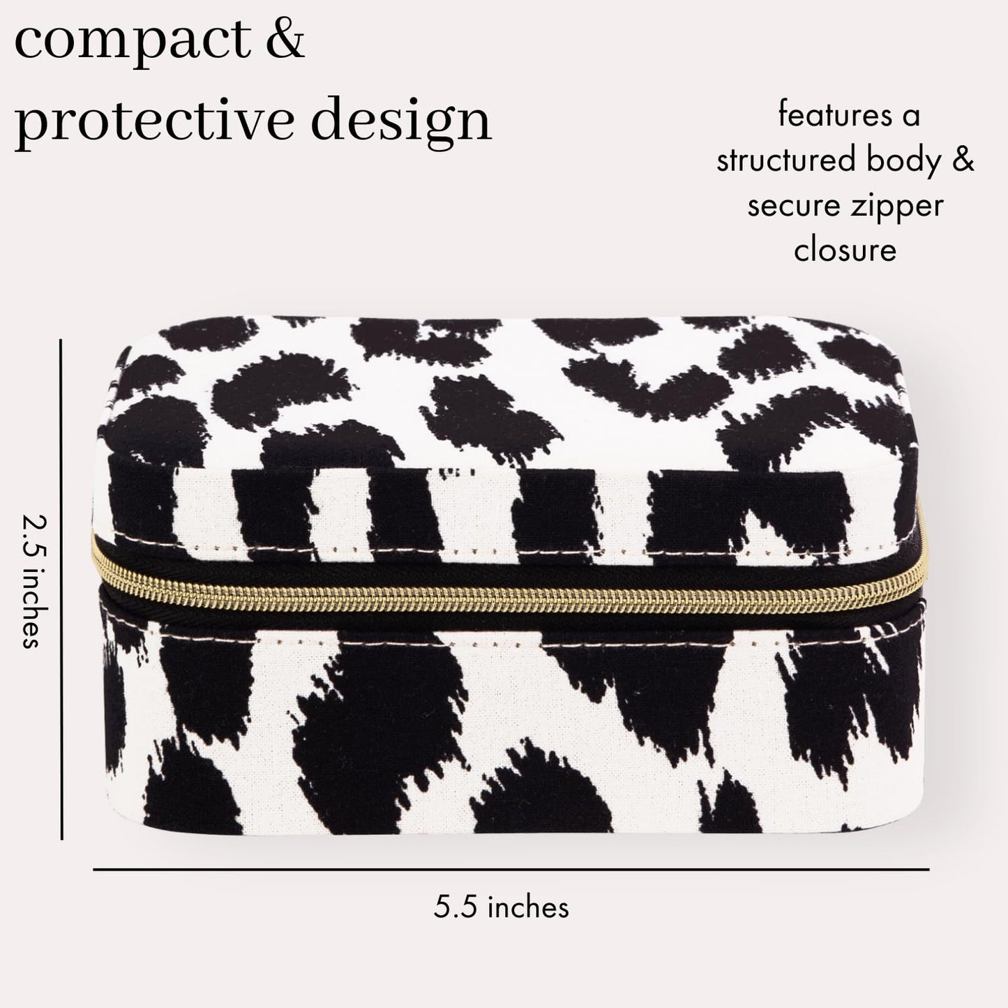 Kate Spade New York Small Travel Jewelry Case, Travel Box, Holder Organizer for Rings, Necklaces, Earrings, Bracelets, Modern Leopard, Modern Leopard, Modern