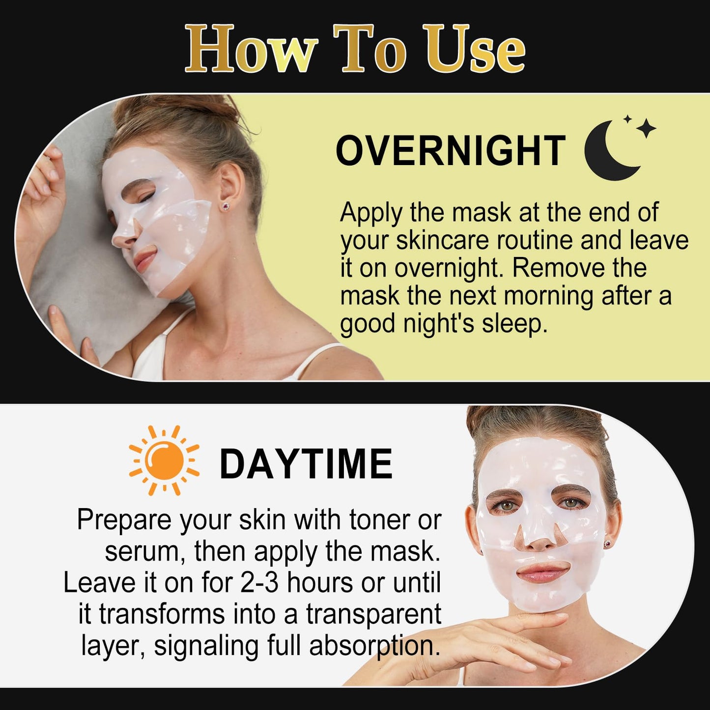 ITSDAWN 6 Pack Advanced Snail Mucin Glass Glow Face Masks, Collagen Face Mask, Hydrating Overnight Hydrogel Mask for All Skin Types