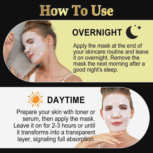 ITSDAWN 6 Pack Advanced Snail Mucin Glass Glow Face Masks, Collagen Face Mask, Hydrating Overnight Hydrogel Mask for All Skin Types