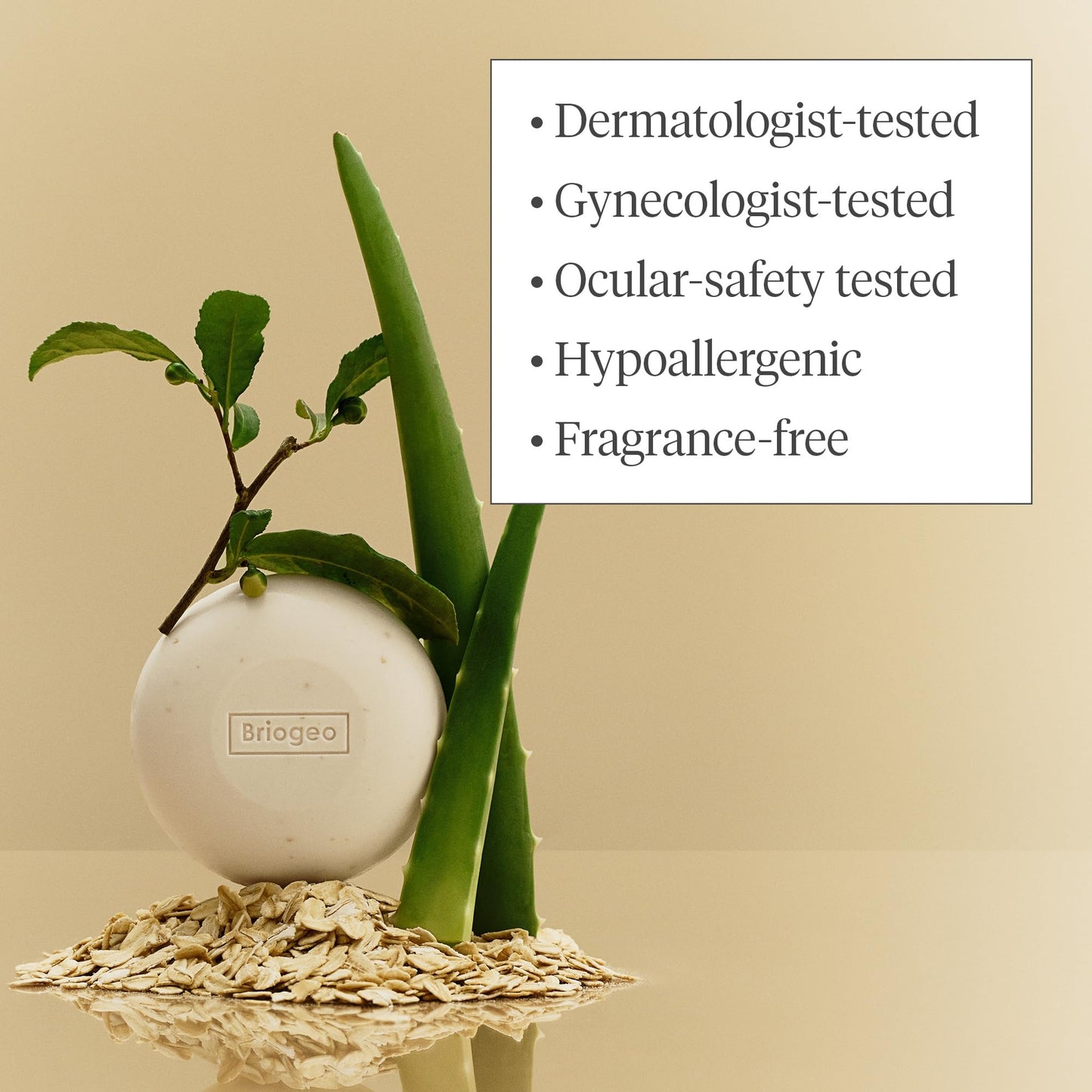 Briogeo Be Gentle, Be Kind Aloe + Oat Milk Ultra Soothing 3-in-1 Cleansing Bar, 2% Colloidal Oatmeal, Hypoallergenic and Dermatologist-Approved, Fragrance Free, Vegan, Cruelty-Free, 3.7 oz