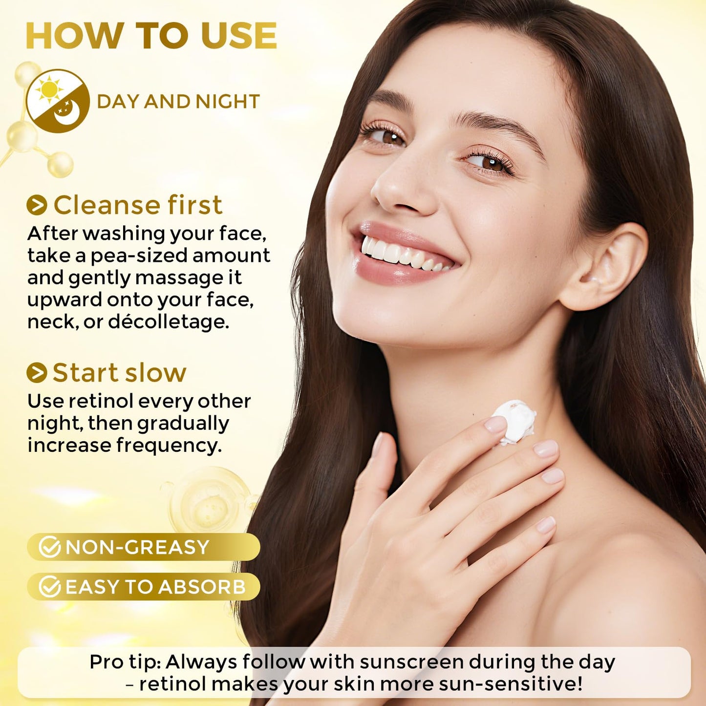 Neck Firming Cream, Anti Aging Wrinkle Cream with AH-8, Retinol, Collagen, & Hyaluronic Acid, Neck Creams for Tightening and Firming for Women & Men, Deep Hydration, Day & Night, 1.7 Fl Oz