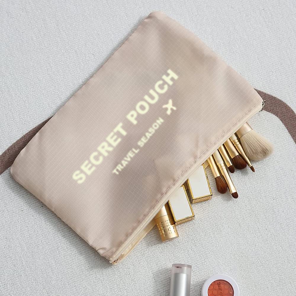 Fxkoolr 7 Set Packing Cubes, Packing Organizers Travel Foldable Luggage Organizers Storage Bag Accessories for Suitcase with Laundry Bag & Shoe Bag, Beige