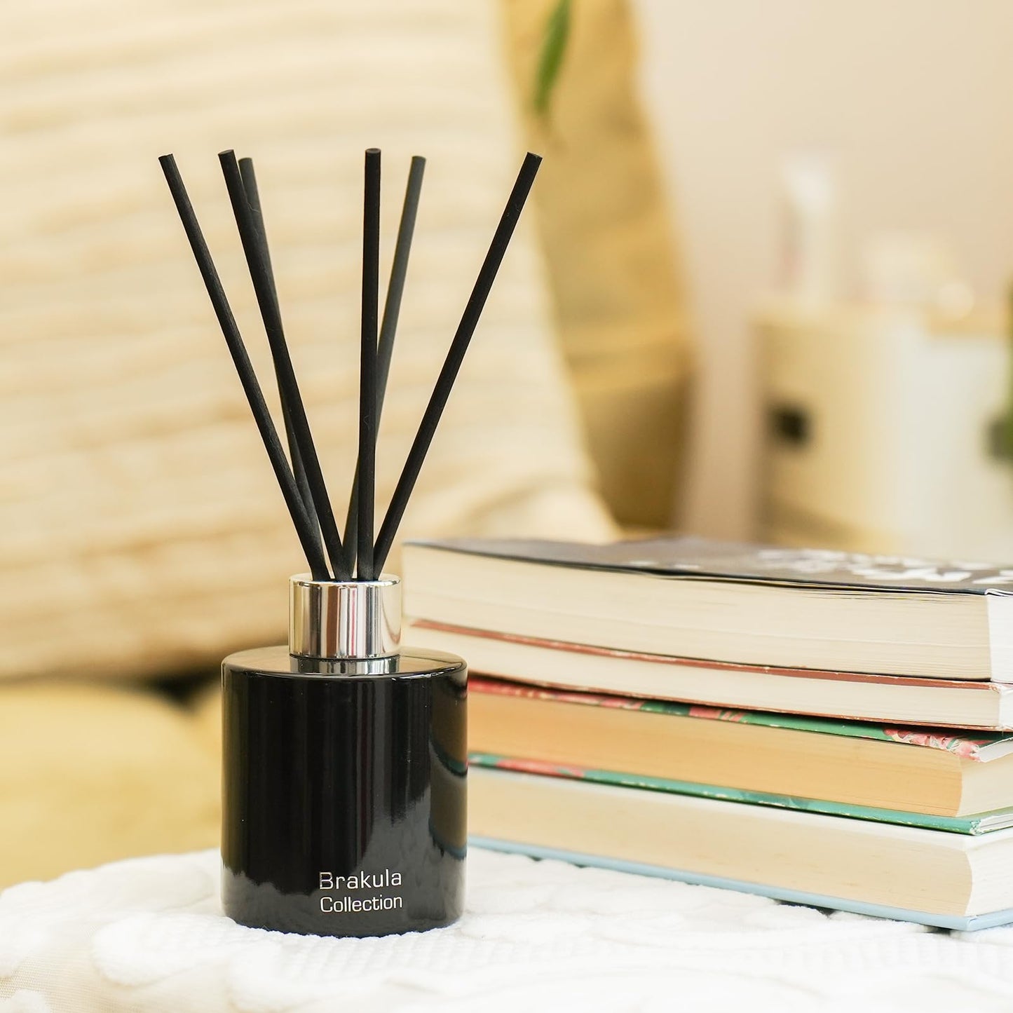 Brakula Reed Diffuser Set - Mango Scented Diffuser 4 fl.oz, 6 Sticks, 118ml for Home Fragrance and Bathroom Decor