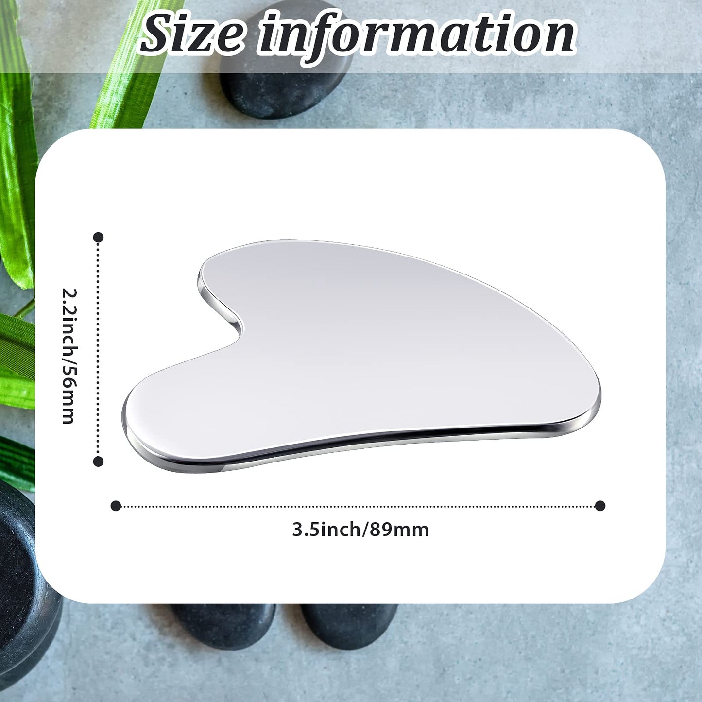 Nuanchu Stainless Steel Gua Sha Facial Tools Lymphatic Drainage Massager Guasha for Face Metal Gua Sha Skin Self Care Gifts Face Sculpting Guasha for Body Eyes Jawline Shaper with Pouch(Silver)