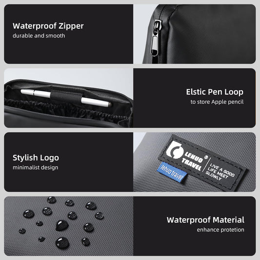 RIGHT AWAY Travel Tech Pouch,Waterproof Cord Case,Electronics Organizer Travel Case,Cable Organizer Storage Bag For Phone, Charger, Accessories(BLACK)