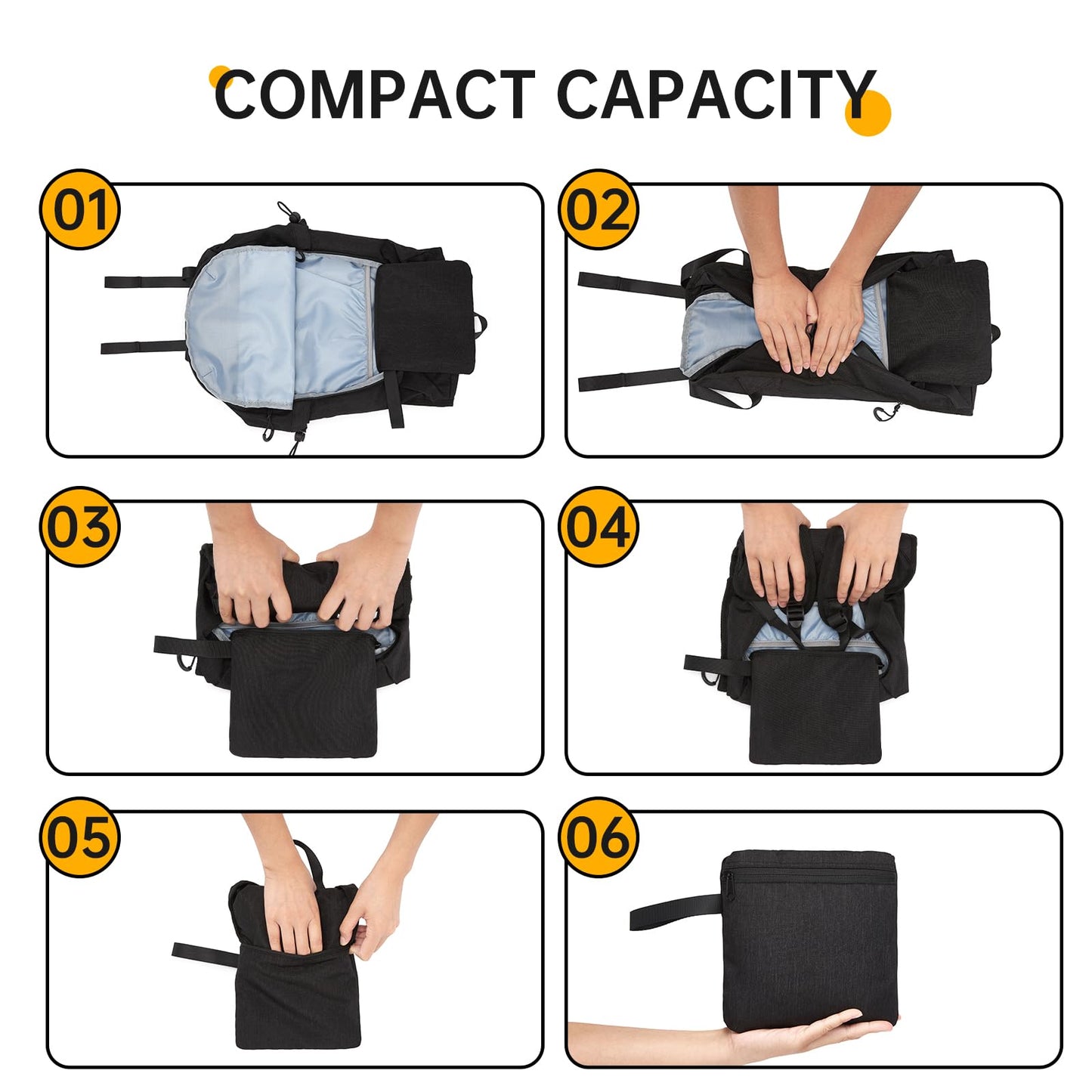 seyfocnia Small Hiking Backpack 10L Lightweight Foldable Daypack for Men Compact Travel Packable Waterproof Backpack for Outdoor Activities Day Hiking Traveling Biking Daily Use