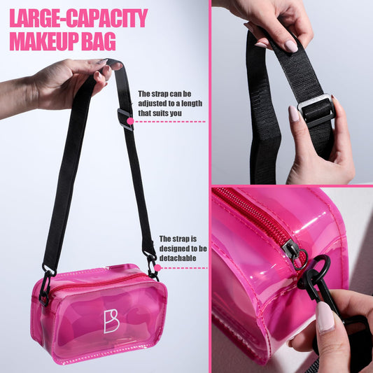 BS-MALL 9 Pcs Travel Makeup Brush Set With 7 Pcs Beauty Blender Sponges, Foundation Brush, Mini Makeup Sponge & Case, Luxury For Flawless On-the-go Beauty, Face, Eyes & Precision Blending