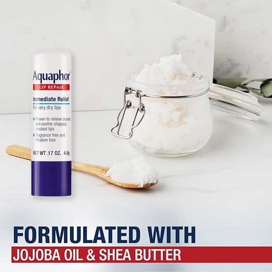 Aquaphor Skin Care Set, Healing Ointment & Lip Repair Sticks, Multi-Purpose Moisturizer for Dry Skin & Chapped Lips, 3x1.75 Oz Tube + 4x0.17 Oz Stick