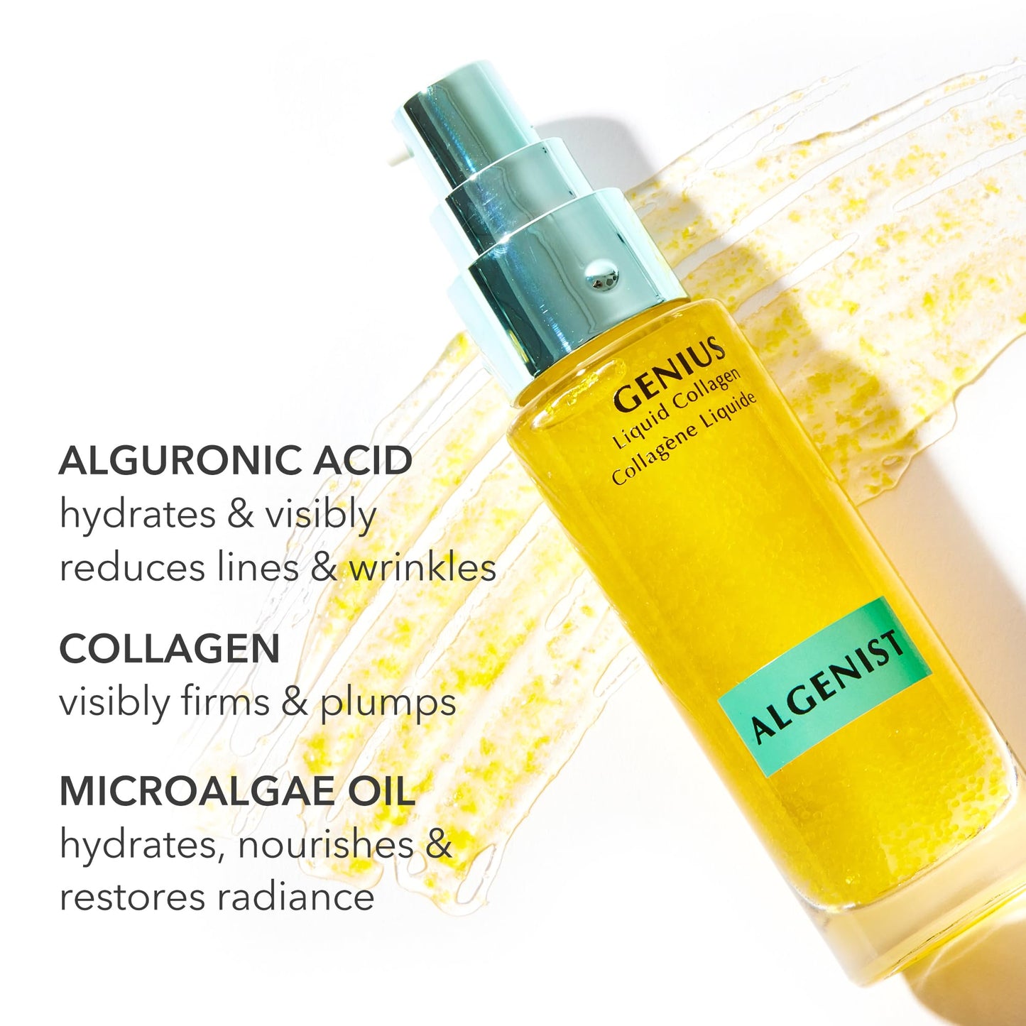 Algenist GENIUS Mini Liquid Collagen Serum - Firming and Hydrating Face Serum with Collagen + Vitamin E - Helps Visibly Minimize Fine Lines + Wrinkles and Improve Elasticity (6.2ml)