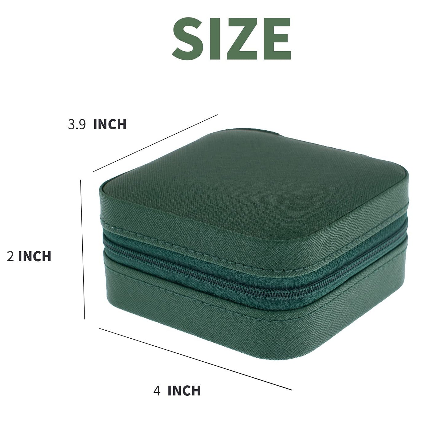 KElofoN Travel jewelry case Travel jewelry box Travel Jewelry Organizer Small box Gift for Girls Women with Mirror(Green)