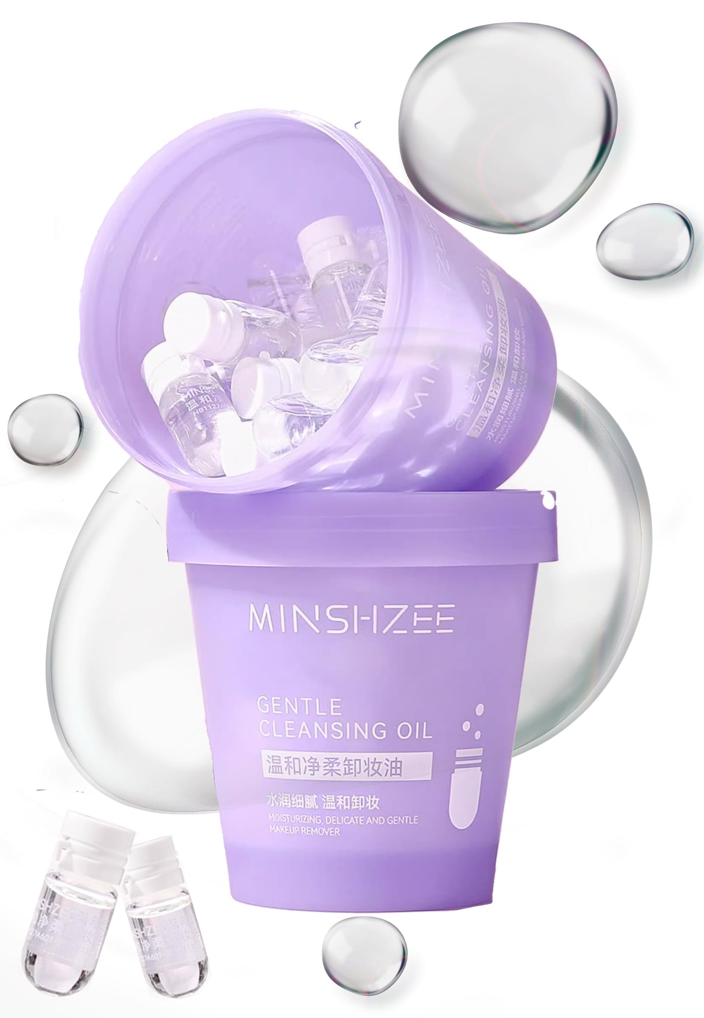 20P Pore Blackhead Cleansing Oil, Mini Makeup Remover Capsule, Face Oil Cleanser with Jojoba & Camellia Extract, | Travel Size, Moisturizing, Freshing, Individually Packaged Travel Essential Makaup