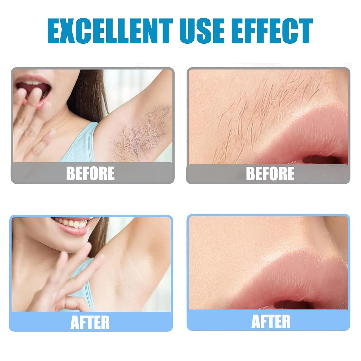 Wax Strips for Hair Removal,Waxing Strips,40 Face Wax Strips & 6 Calming Oil Wipes,Waxing Kit for Women,Facial Hair Removal for Women Face,Arms,Legs,Eyebrow,Upper Lip,Blue,40 Count (Pack of 1)