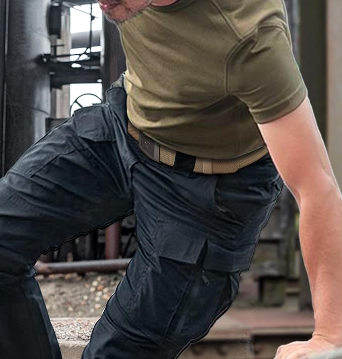 BULLIANT Men Belt 2 Pack,Nylon Web Holster Belt Stretch for Gift Men Outdoor Work Sports Hunting Hiking,Quick Release