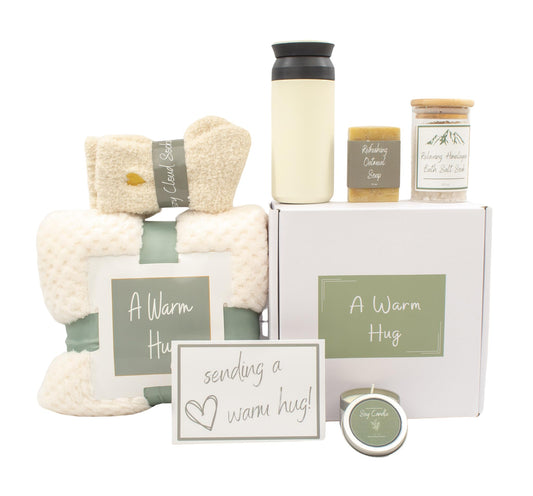 A Warm Hug Gift Box for Women - Cozy, Relaxing Self Care, Get Well, Sympathy, Thinking of You - Thoughtfully Curated Box for Her