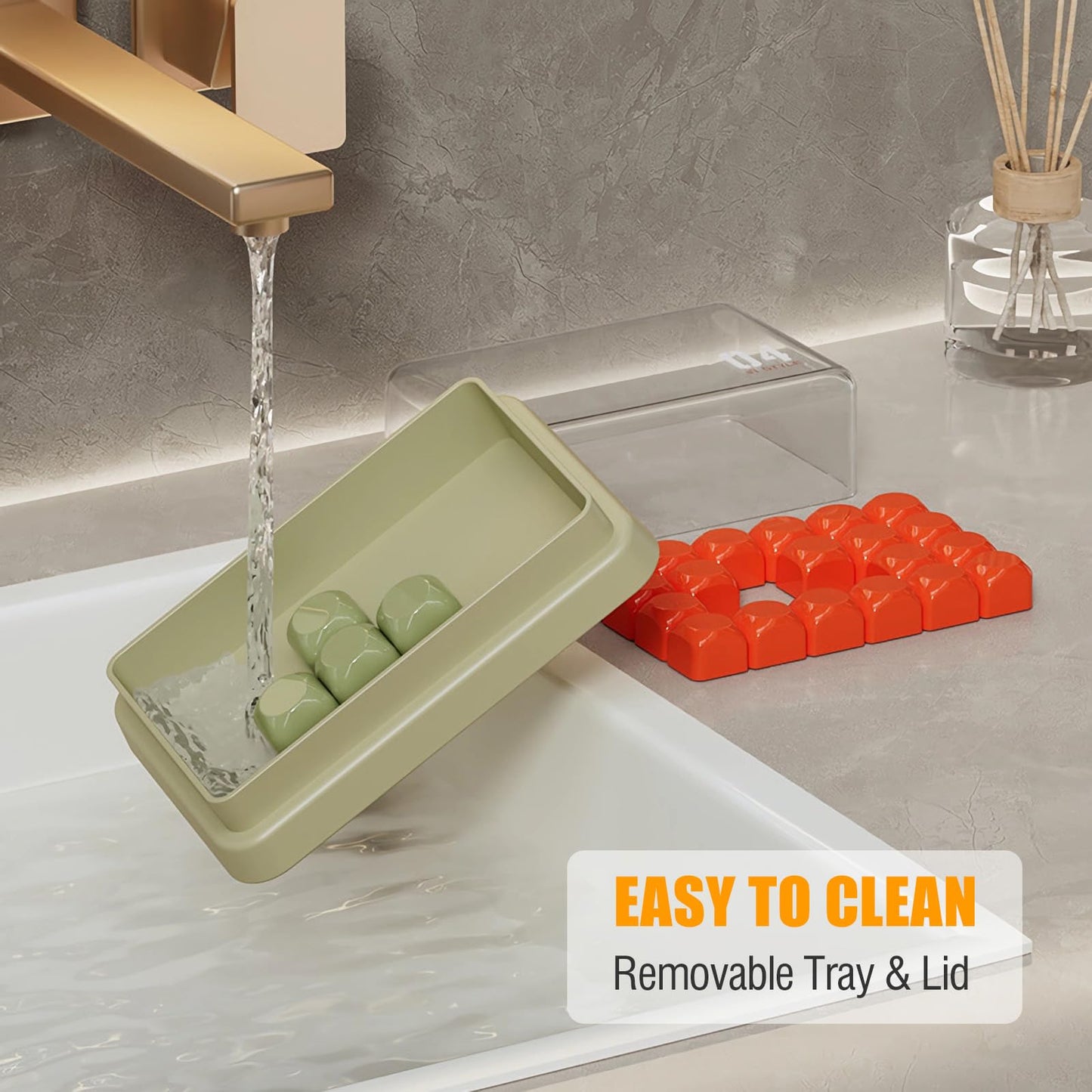 AIMAIAIMAI Minimalist Shampoo Bar Holder with Drain Tray, Compatible with Dr Squatch & Duke Cannon Large Soap, Double Layer Clear Solid Shampoo Bar Container with Lid