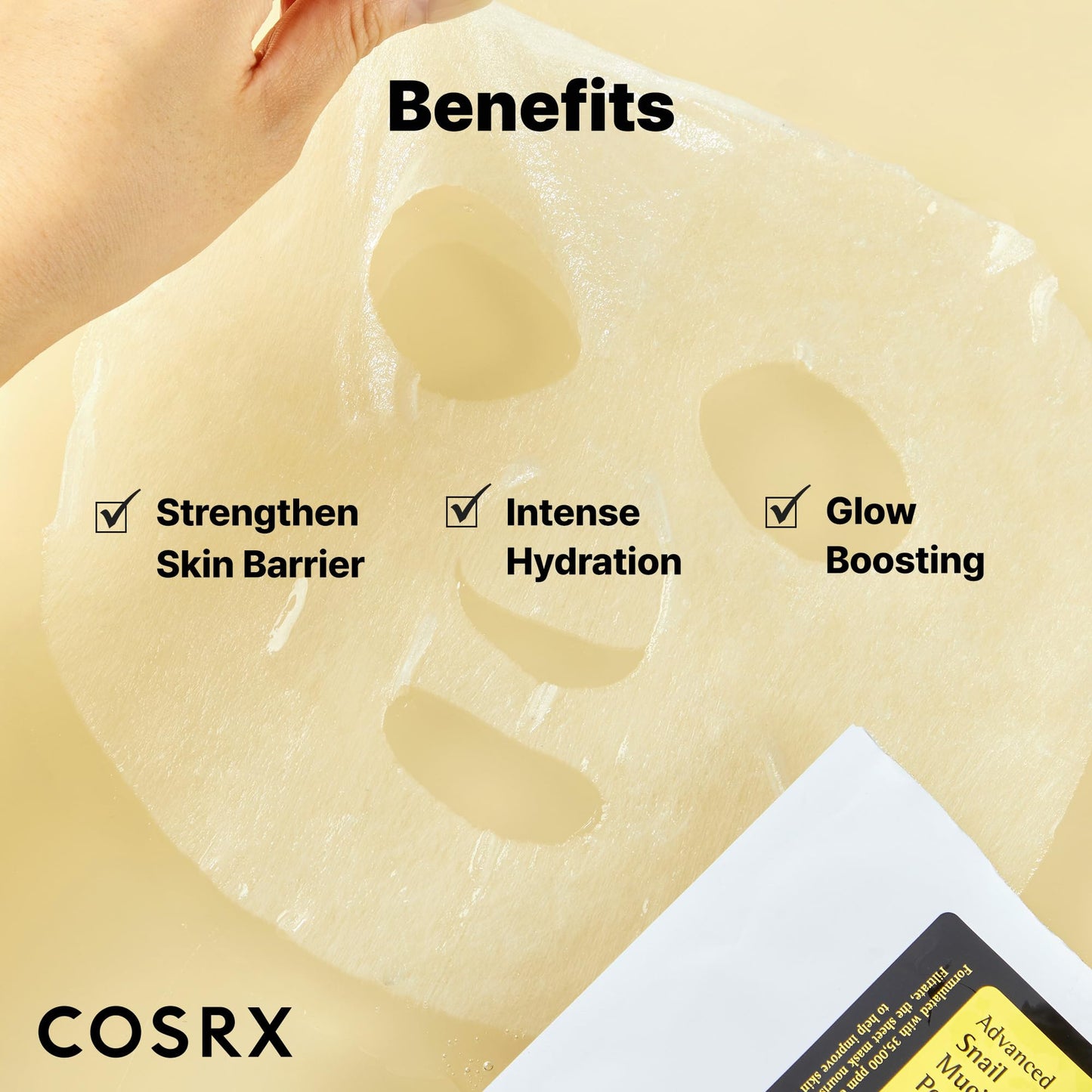COSRX Snail Mucin Sheet Mask 10 EA with Snail Mucin Serum, Self Care, Face Masks for Dry, Sensitive Skin, Not Tested on Animals, No Parabens, No Sulfates, Korean Skin Care