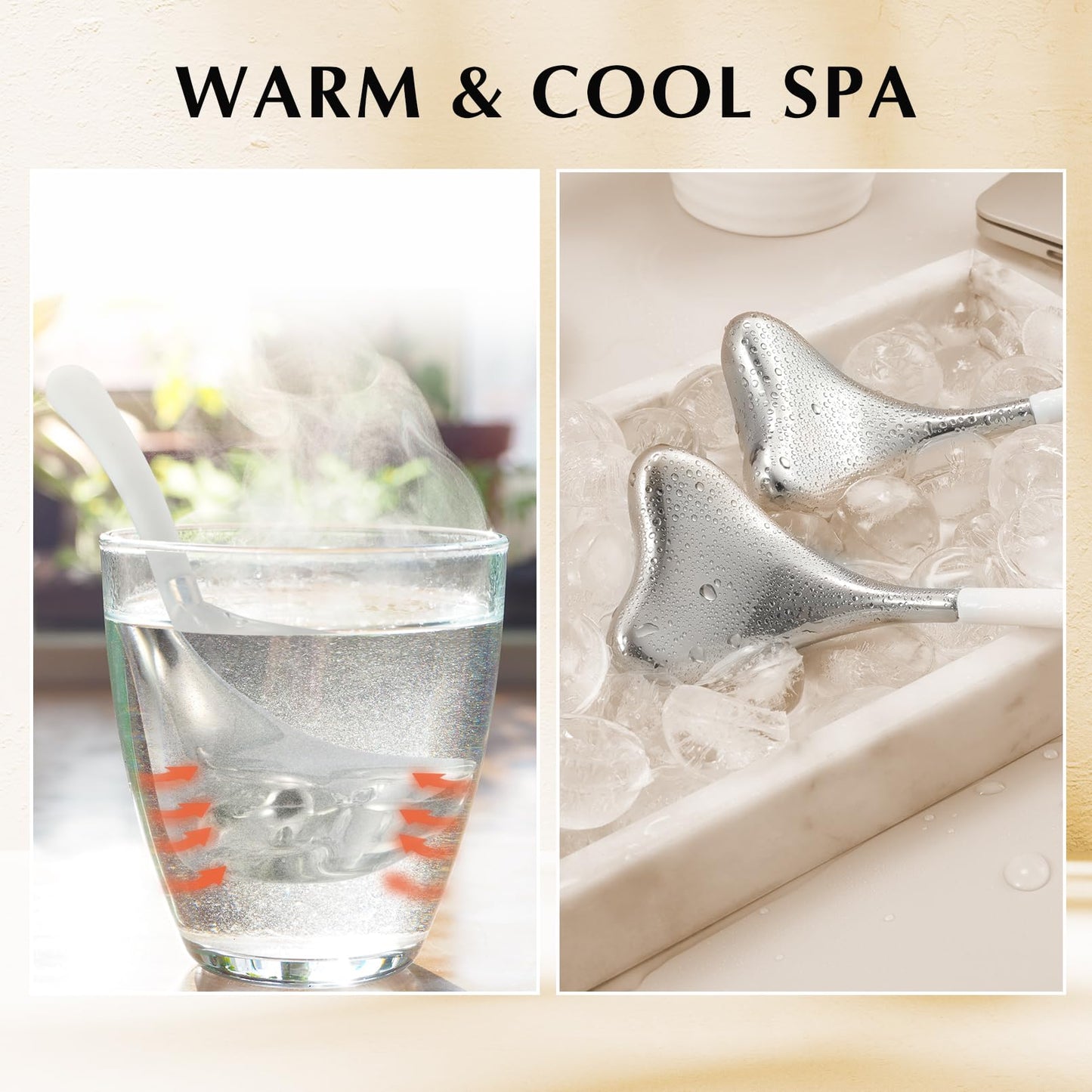 Fabludo 2-in-1 Gua Sha Cryo Sticks, Facial Skin Care Tools for Women Face and Eyes Massage, Unbreakable Stainless Steel Esthetician Supplies, Cooling Spa Ice Globes Roller with Carry Case